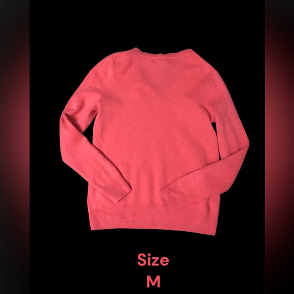 Tahari 100% 2 Ply Cashmere Sweater Orange Med - Picture 3 of 5